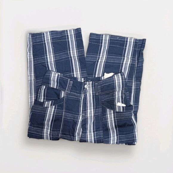 Free People Brecan Plaid Blue Pants High Rise Boho Goblincore Women’s SZ 30 - Picture 8 of 13